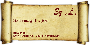 Szirmay Lajos névjegykártya